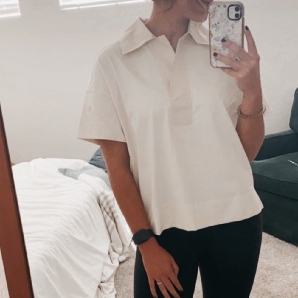 Everlane The Polo Retro Jersey Shirt in Cream